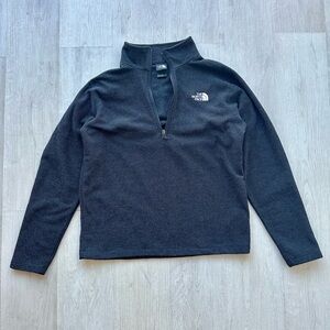 The North Face Fleece Pullover Mens Large Black Quarter Zip Sweatshirt